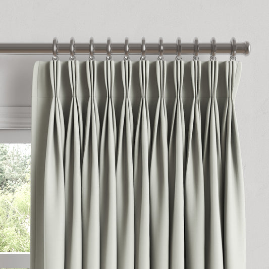 Pinch Pleat Drapery in Classic Linen - Silver