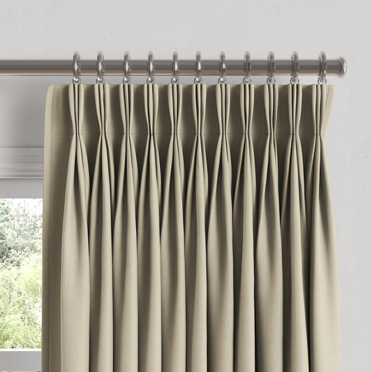 Pinch Pleat Drapery in Classic Linen - Toast