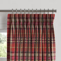 Pinch Pleat Drapery in Tartan - Redwood
