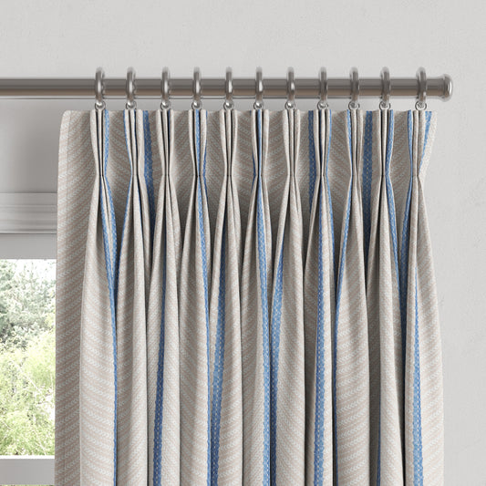 Pinch Pleat Drapery in Ophelia - Blue