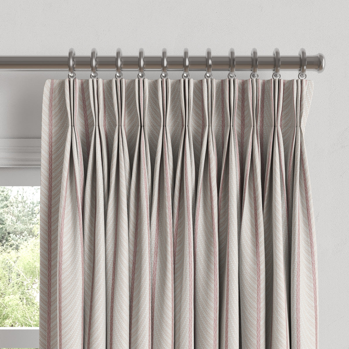 Pinch Pleat Drapery in Ophelia - Pink