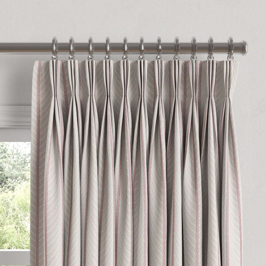 Pinch Pleat Drapery in Ophelia - Pink