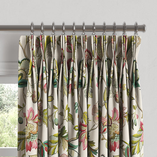 Pinch Pleat Drapery in Fleur De Leaf - Blossom