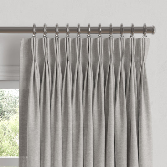 Pinch Pleat Drapery in Linen Sheer - Dim Gray