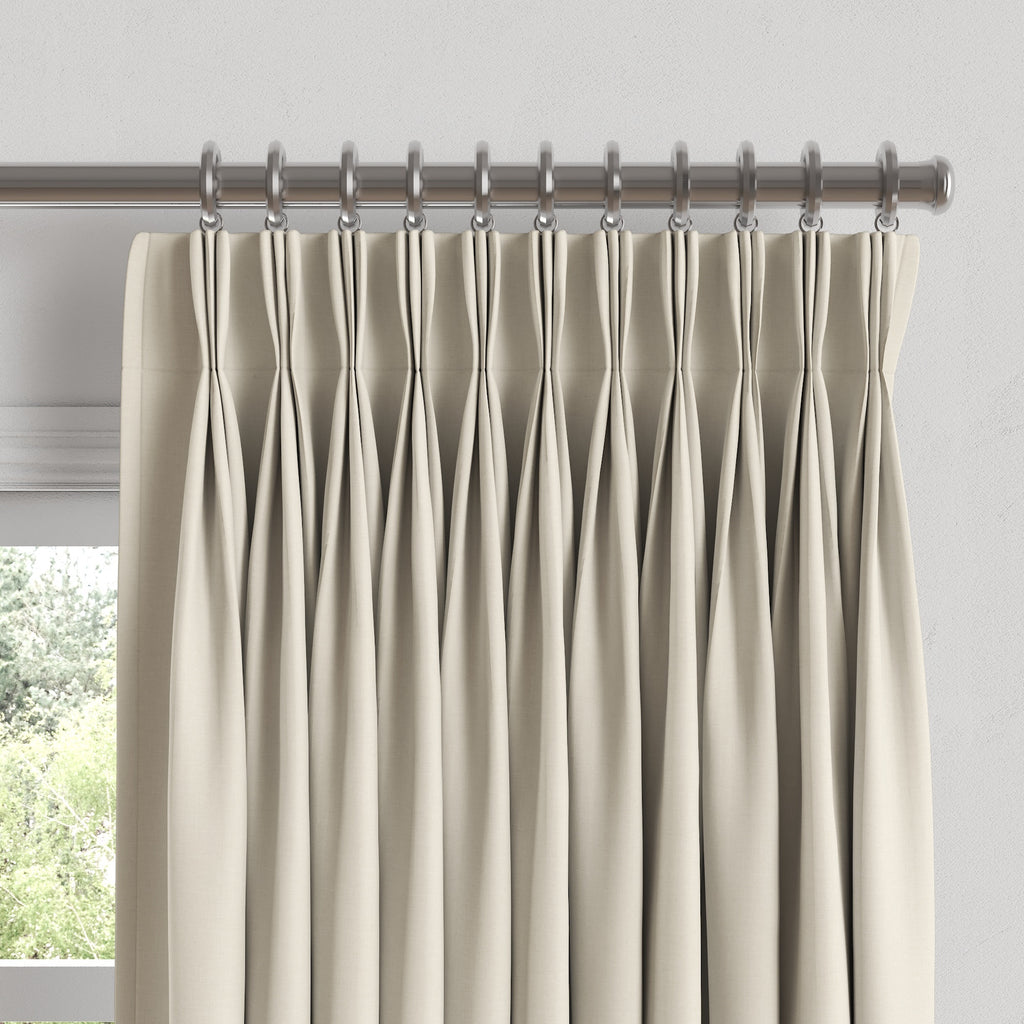 Pinch Pleat Drapery in Lush Linen - Antique White
