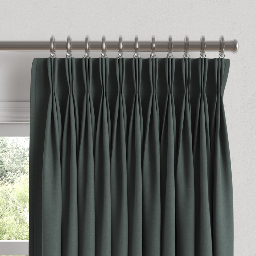 Pinch Pleat Drapery in Lush Linen - Charcoal