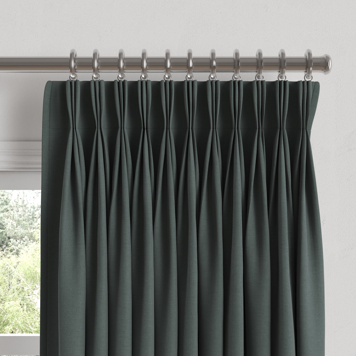 Pinch Pleat Drapery in Lush Linen - Charcoal