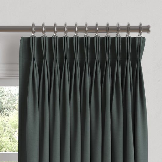 Pinch Pleat Drapery in Lush Linen - Charcoal