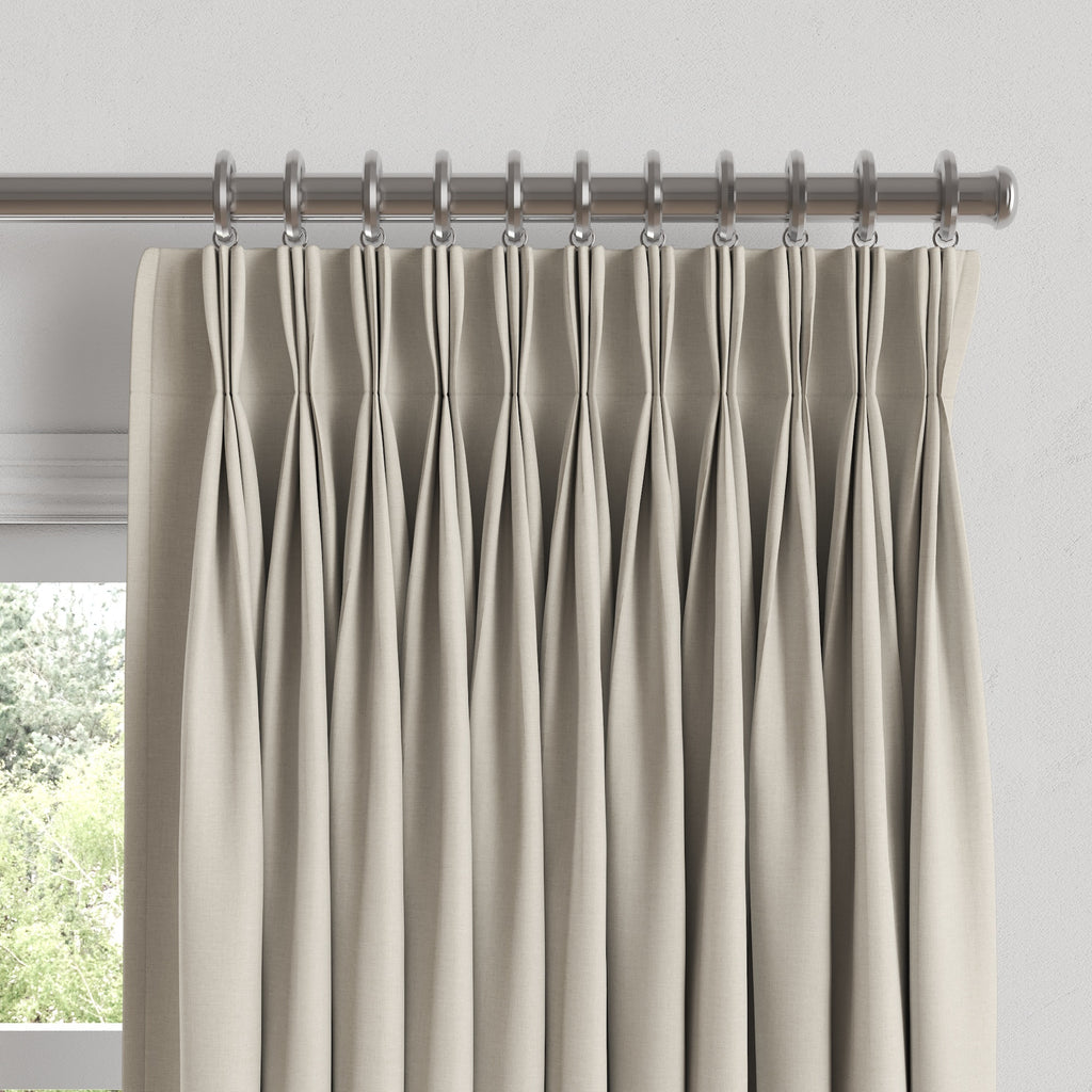Pinch Pleat Drapery in Lush Linen - Oatmeal