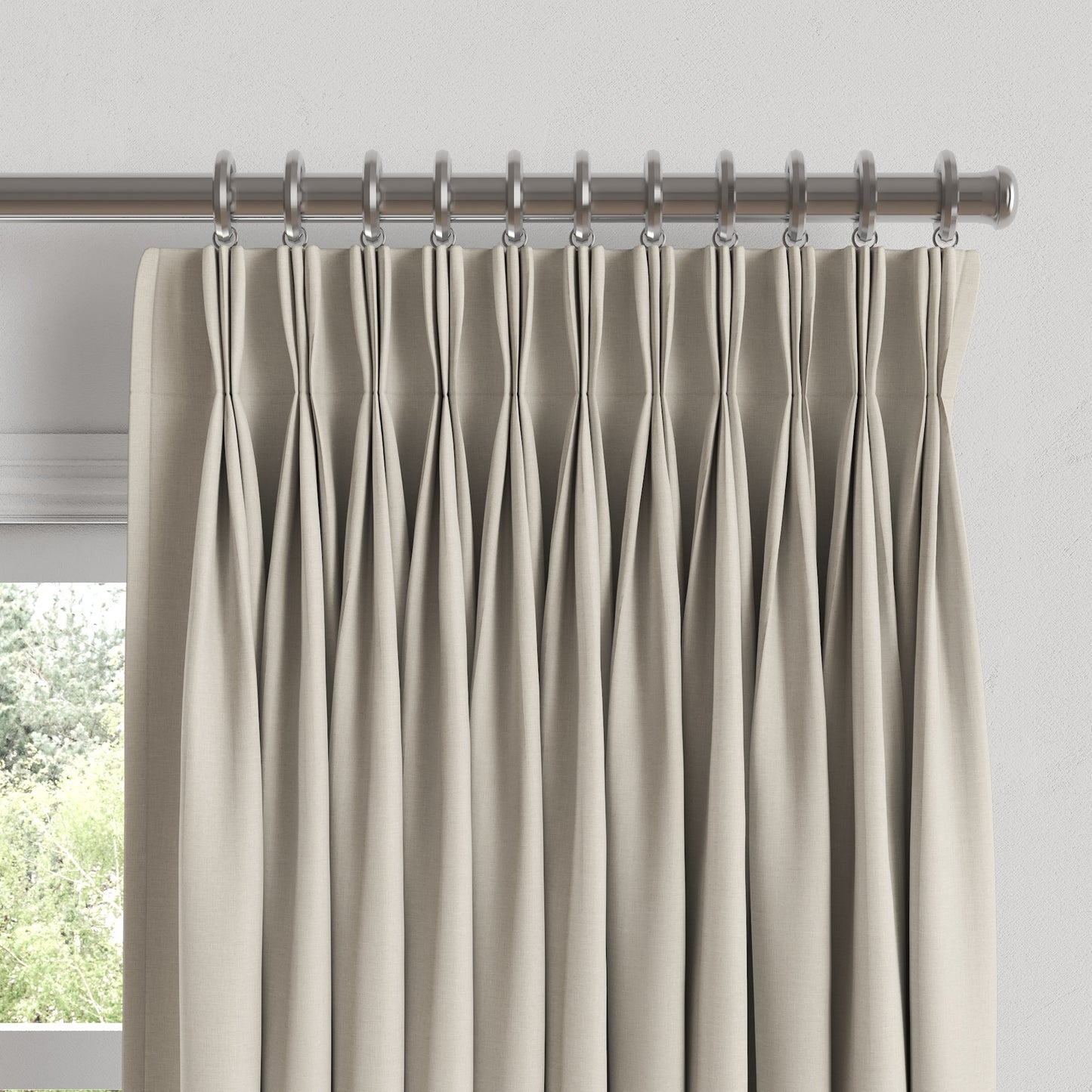 Pinch Pleat Drapery in Lush Linen - Oatmeal