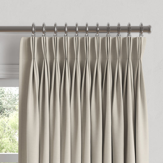 Pinch Pleat Drapery in Lush Linen - Oatmeal