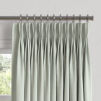 Pinch Pleat Drapery in Lush Linen - Seafoam