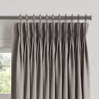 Pinch Pleat Drapery in Lush Linen - Smokey Quartz