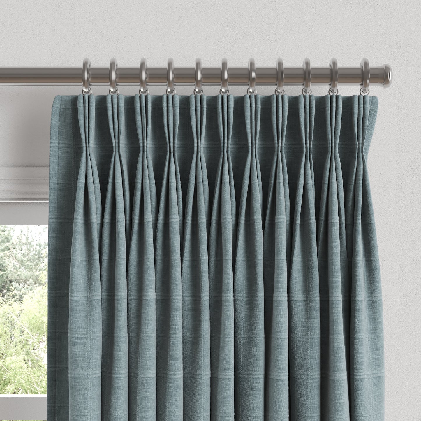 Pinch Pleat Drapery in Moray - Chambray