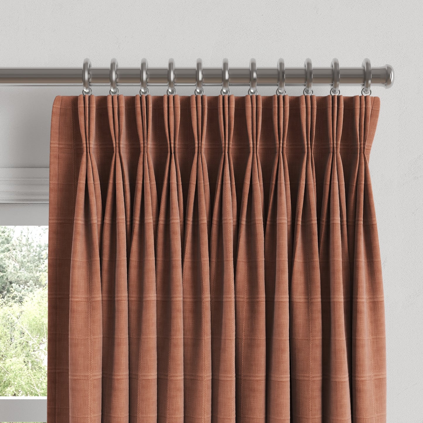 Pinch Pleat Drapery in Moray - Clay