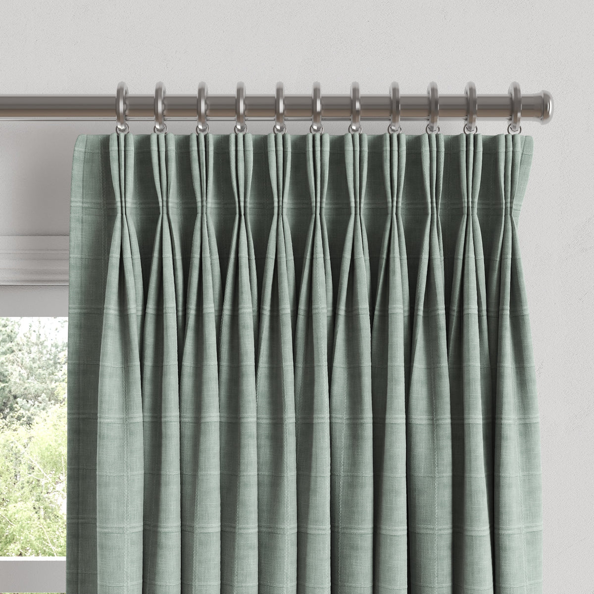 Pinch Pleat Drapery in Moray - Glacier