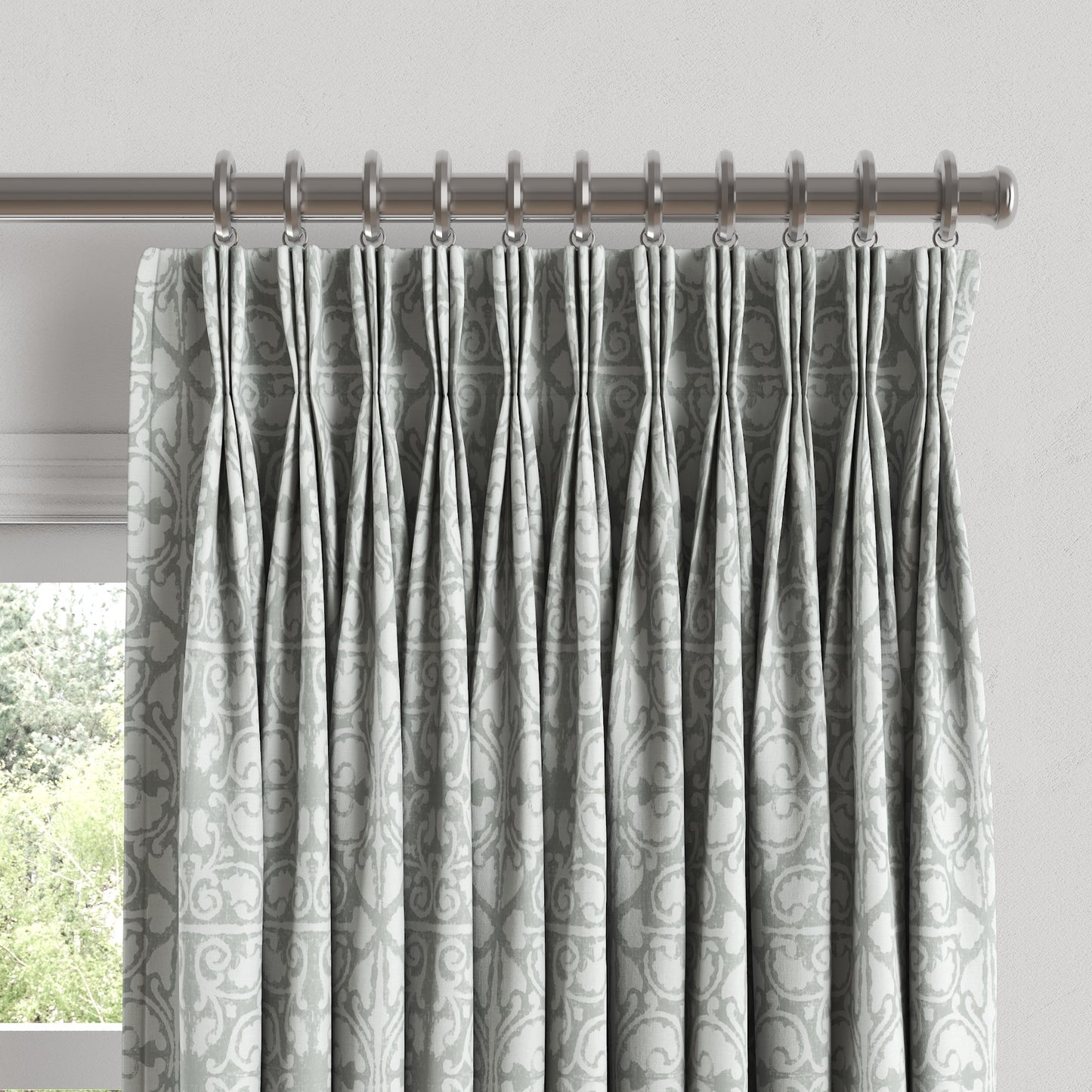 Pinch Pleat Drapery in Palazzo - Gray