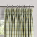 Pinch Pleat Drapery in Summer Plaid - Stone