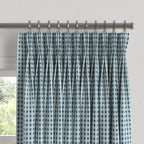 Pinch Pleat Drapery in Luxe Gingham - Chambray