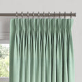 Pinch Pleat Drapery in Woven Cotton - Aqua