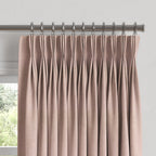 Pinch Pleat Drapery in Woven Cotton - Pink