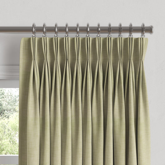 Pinch Pleat Drapery in Woven Cotton - Sand