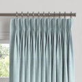 Pinch Pleat Drapery in Woven Cotton - Sky Blue