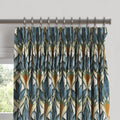 Pinch Pleat Drapery in Petal Press - Aquamarine