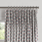 Pinch Pleat Drapery in Mini Florals - Mulberry