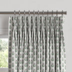 Pinch Pleat Drapery in Mini Florals - Sky Garden