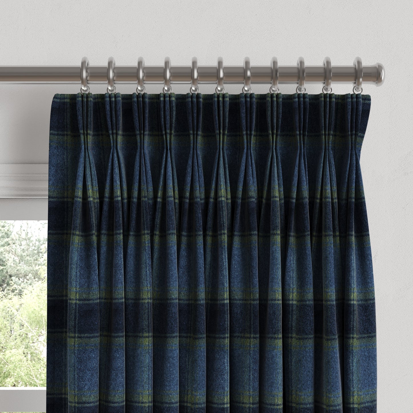 Pinch Pleat Drapery in Cozy Cabin - Ink