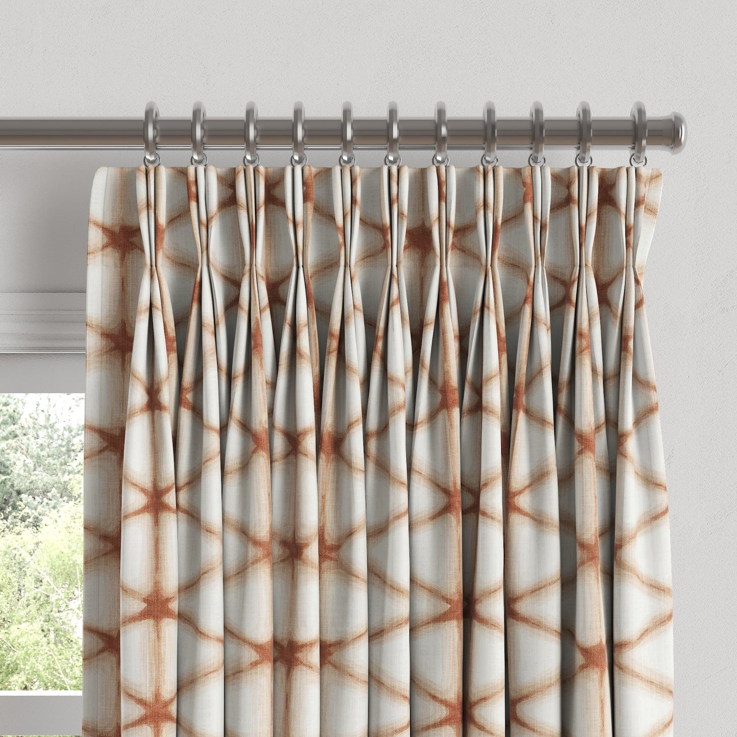 Pinch Pleat Drapery in Point Taken - Coral