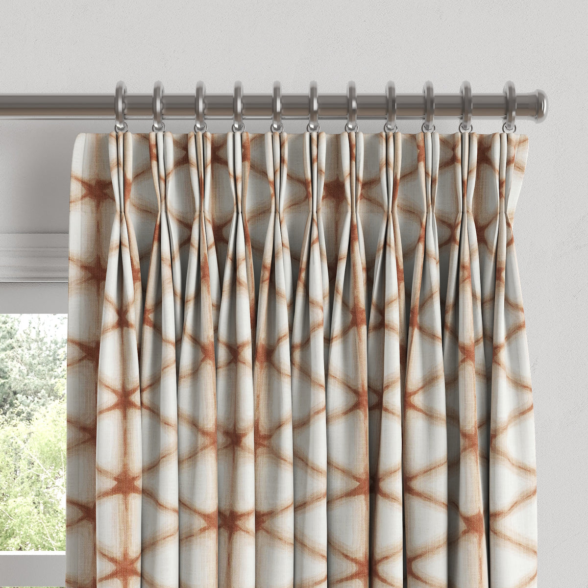 Pinch Pleat Drapery in Point Taken - Coral