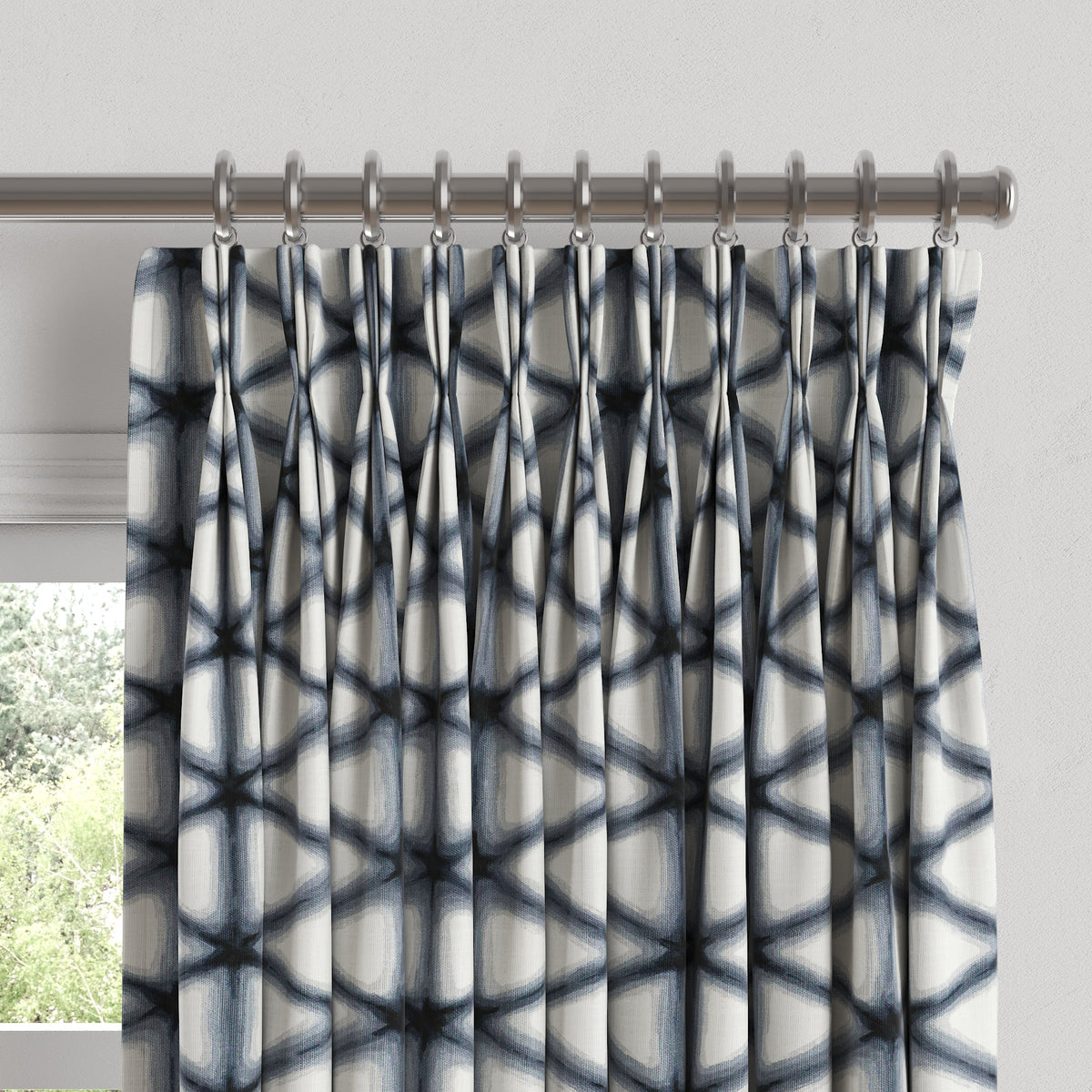 Pinch Pleat Drapery in Point Taken - Ink