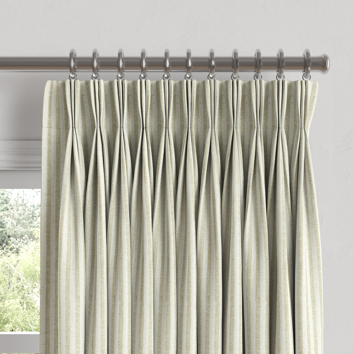 Pinch Pleat Drapery in Candy Shop Stripes - Dune