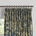 Pinch Pleat Drapery in Tropical Toile - Lagoon