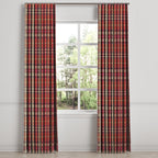 Ripplefold Drapery in Tartan - Redwood