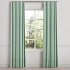 Ripplefold Drapery in Woven Cotton - Aqua