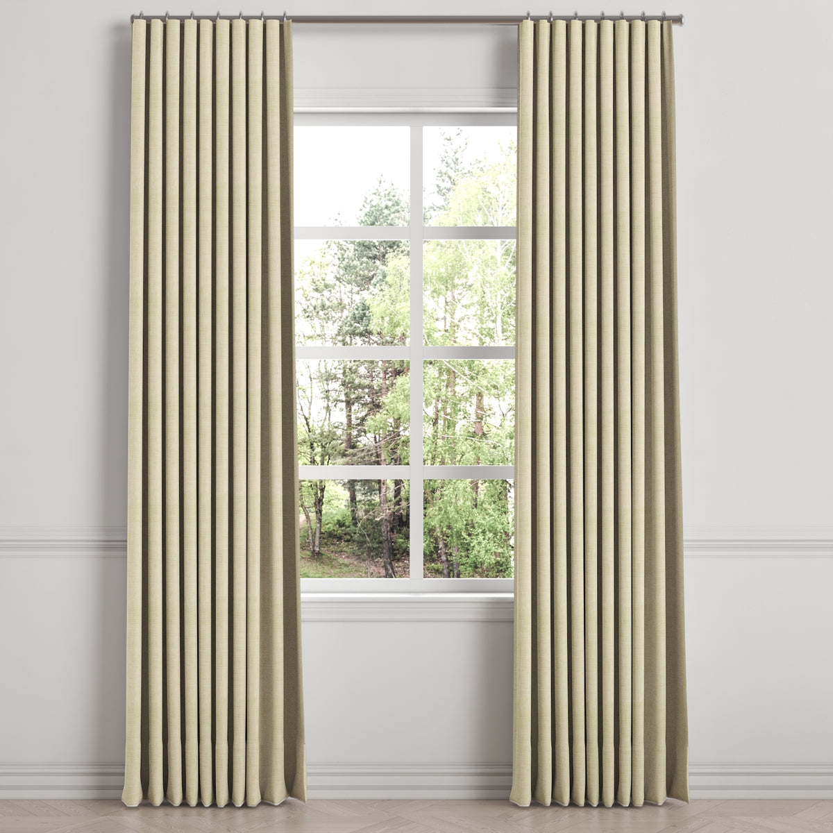 Ripplefold Drapery in Woven Cotton - Beige