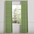 Ripplefold Drapery in Woven Cotton - Green