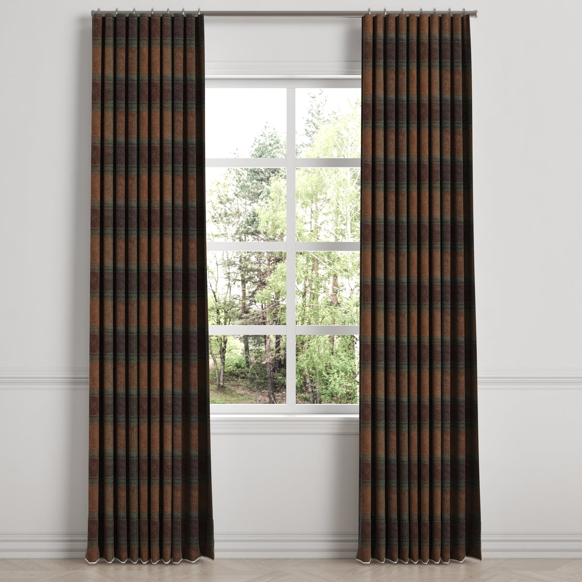 Pinch Pleat Drapery in Cozy Cabin - Pumpernickel