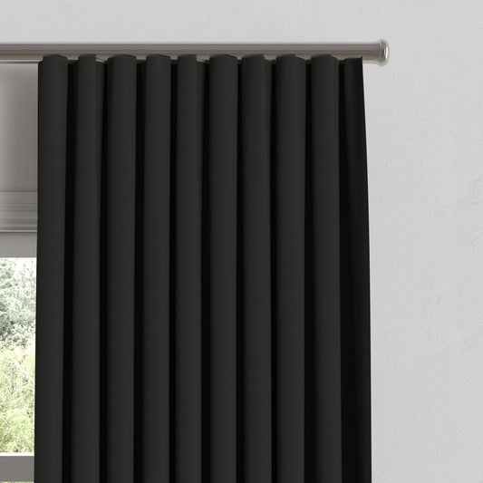 Ripplefold Drapery in Classic Linen - Black