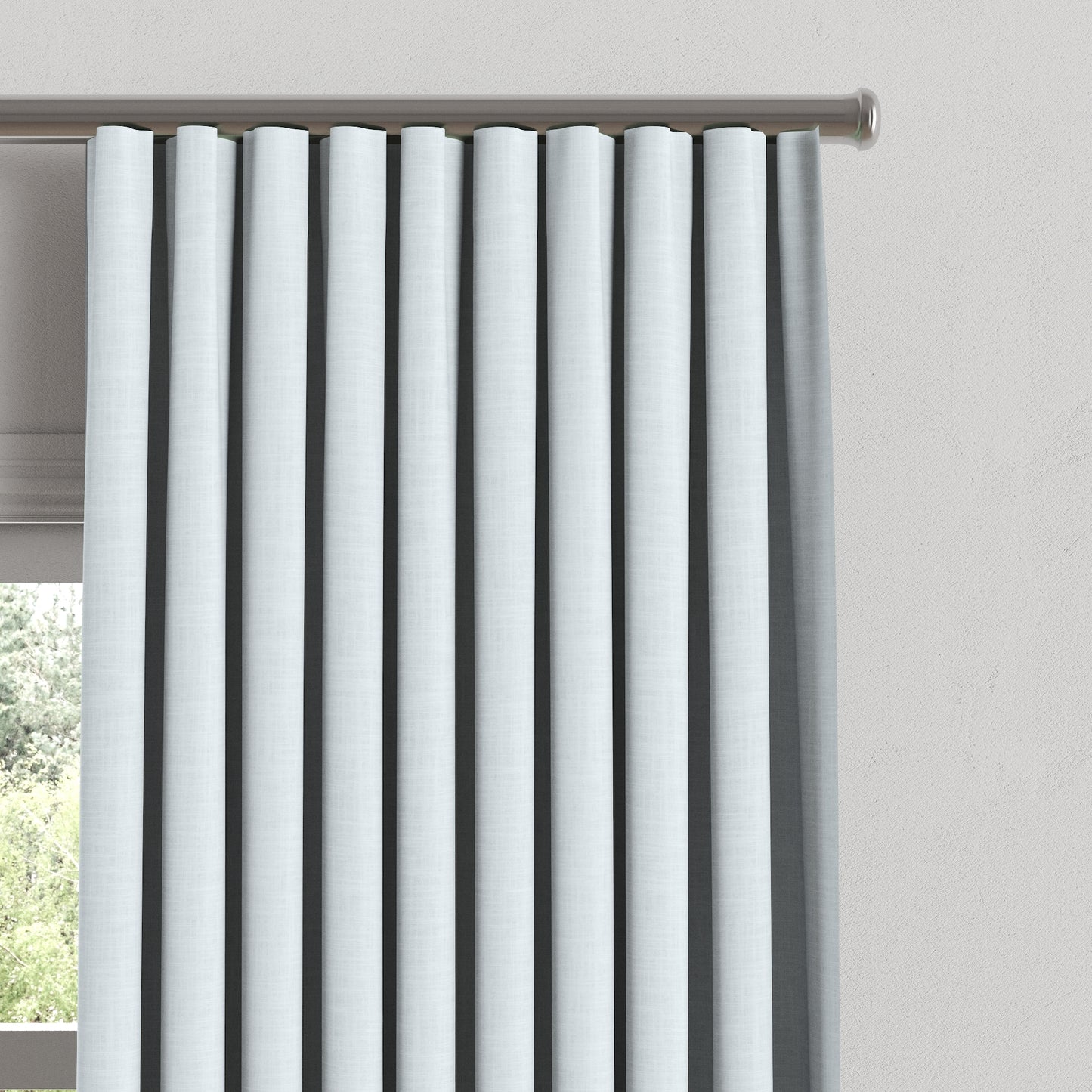 Ripplefold Drapery in Classic Linen - Mineral