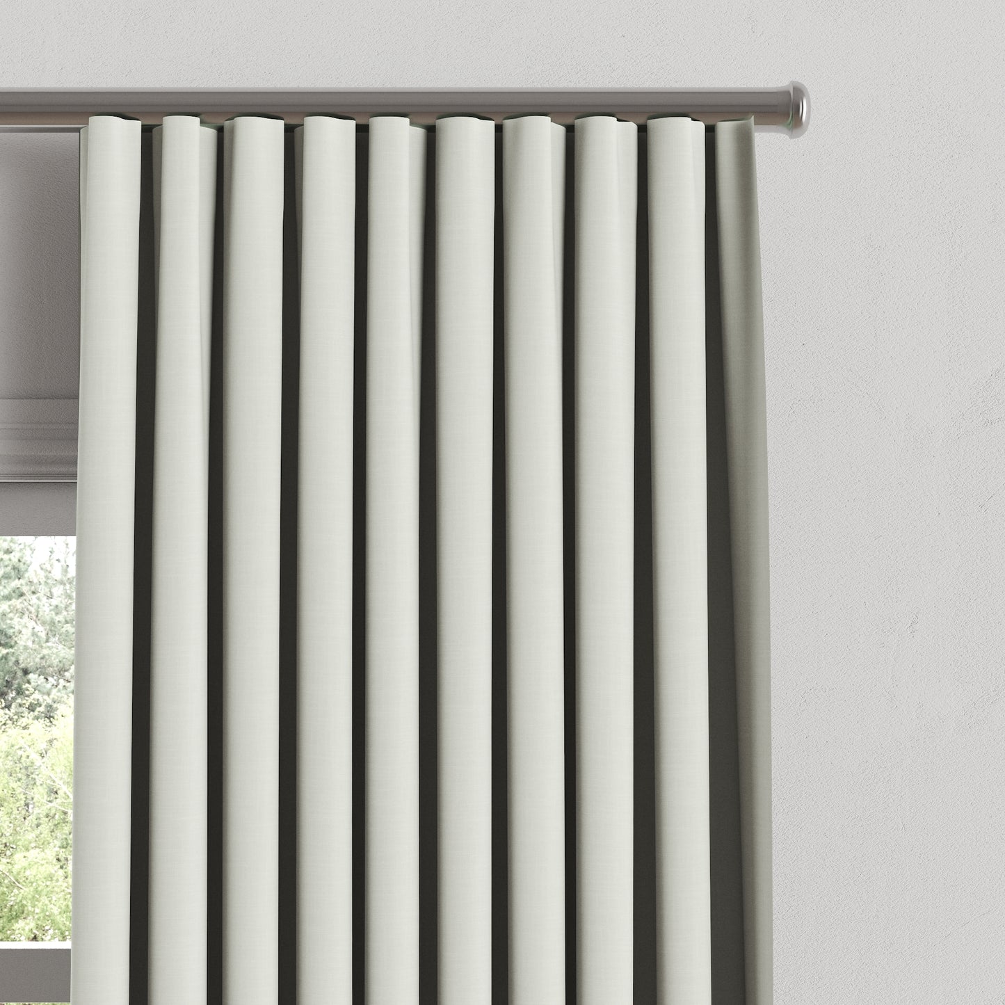 Ripplefold Drapery in Classic Linen - Silver