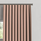 Ripplefold Drapery in Little White Line - Red