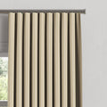 Ripplefold Drapery in Little White Line - Sand