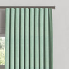 Ripplefold Drapery in Woven Cotton - Aqua