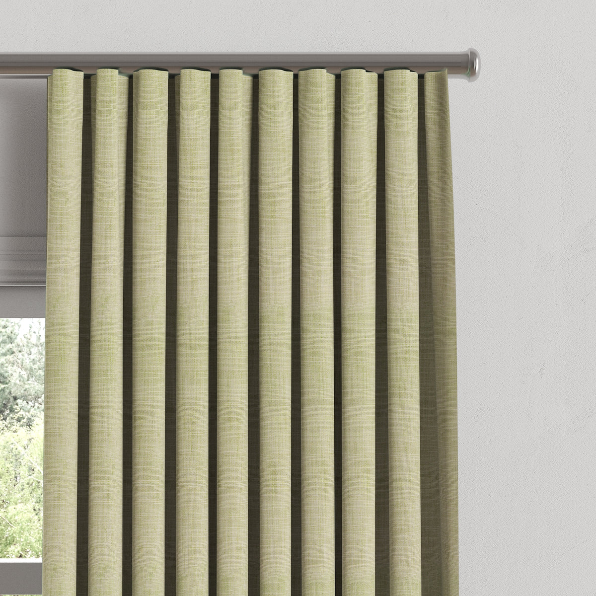 Ripplefold Drapery in Woven Cotton - Sand