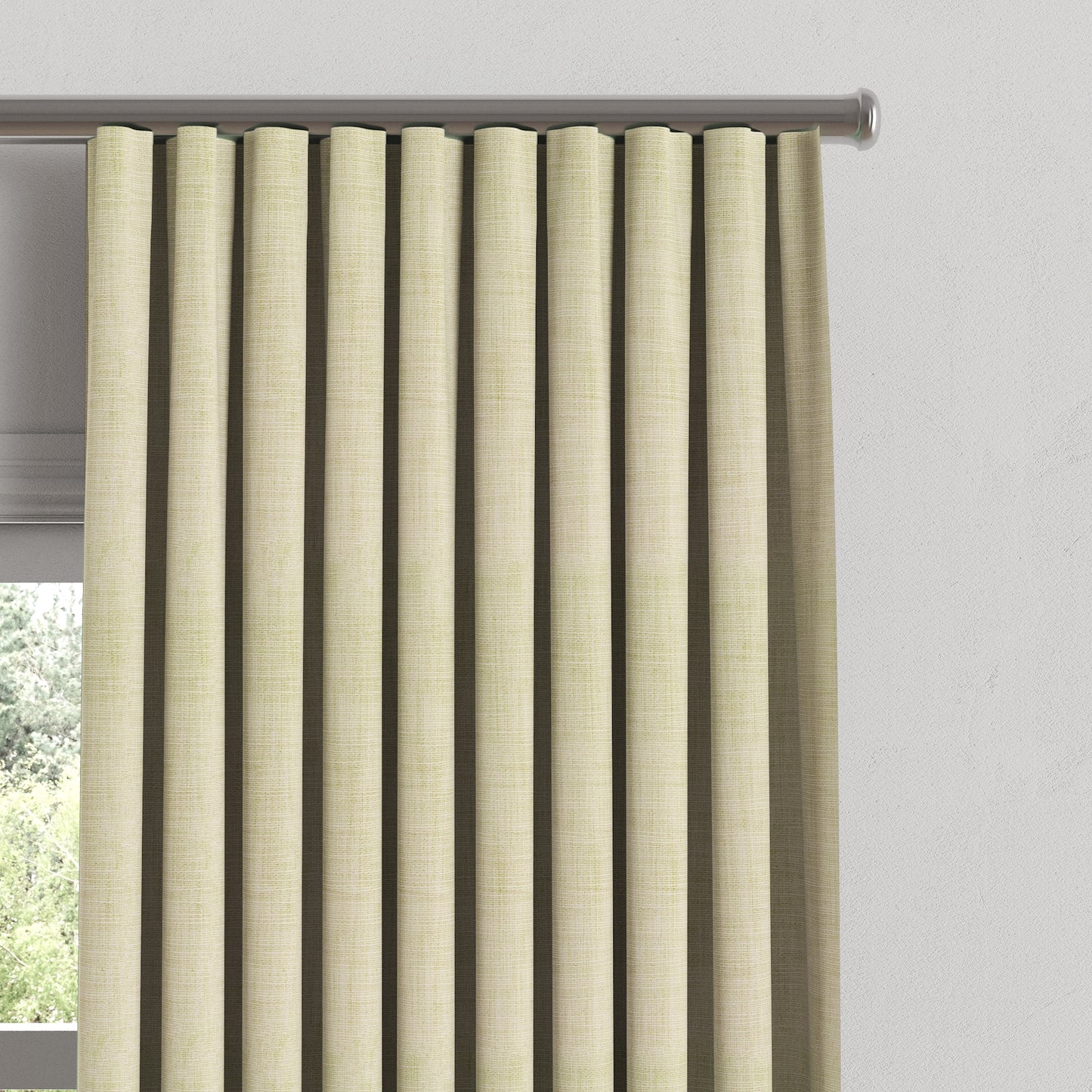 Ripplefold Drapery in Woven Cotton - Beige