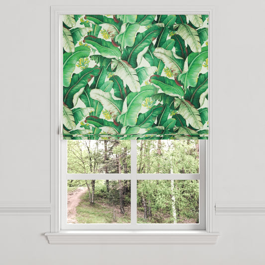 Flat Roman Shade in Island Breeze